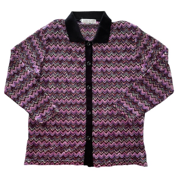 Vintage Tops - Vintage 90s Rainbow Knit Cardigan
